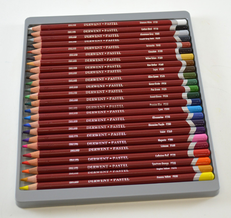 Derwent Pastel Pencil Set, Assorted Colors, Set Of 24 Pencils